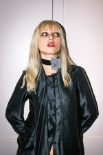 Grey detachable flower on Velvet collar
