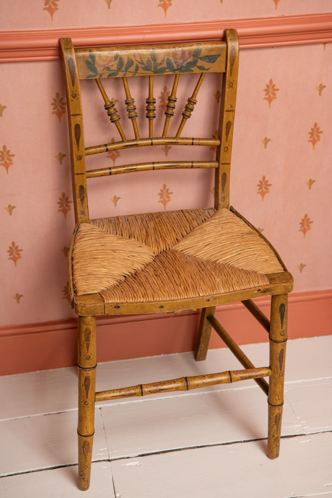 Antique floral bedroom chair