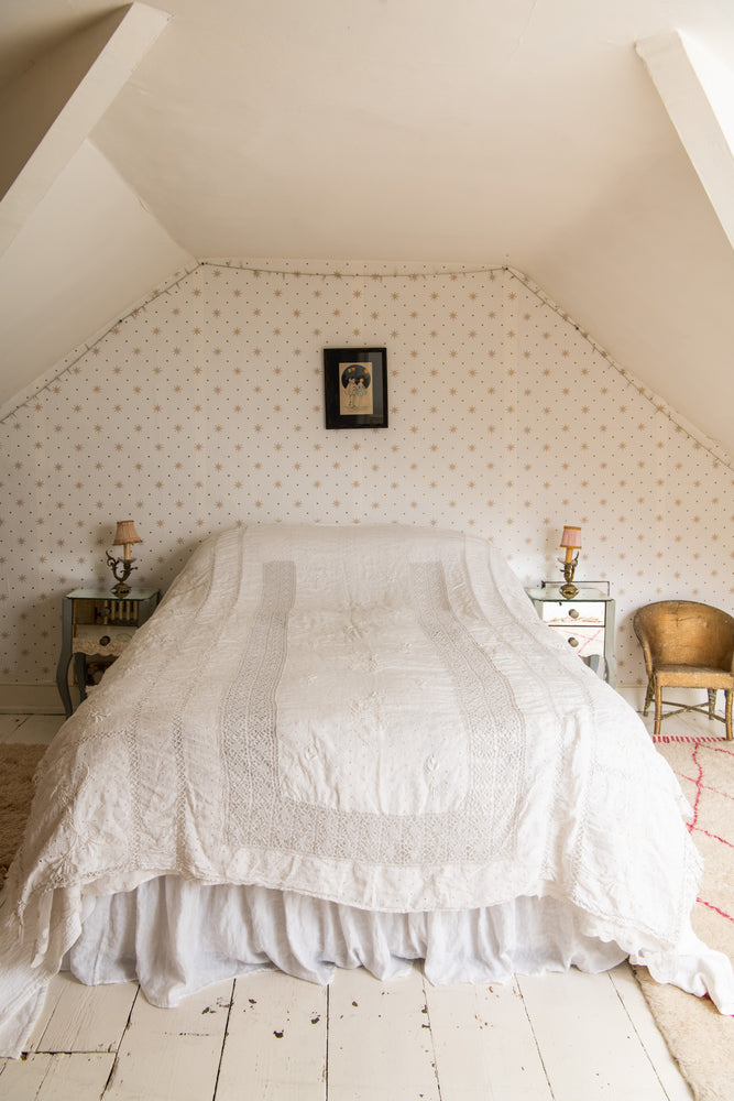 Vintage white cotton bedspread