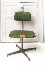 Antique grey leather office chair