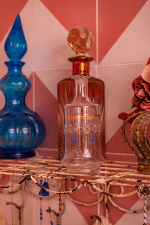 Antique glass floral decanter