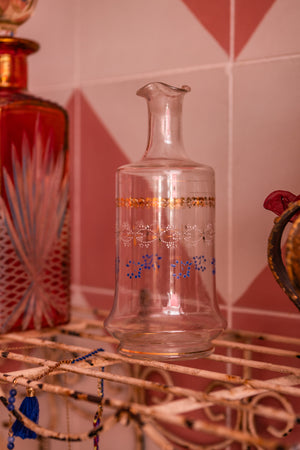 Antique glass floral decanter