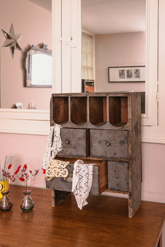 Antique french grey cabinet