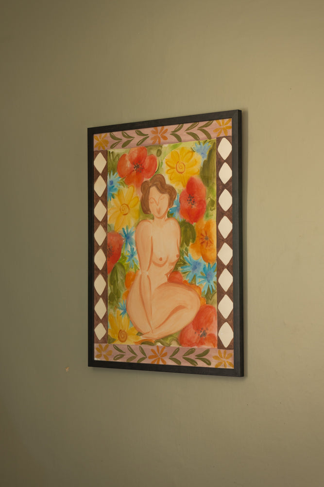 Liv & Dom Nude painting in black frame