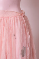 Vintage pink net long skirt