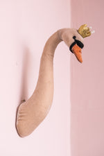 Handmade velvet swan