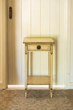 Antique tall cream French bedside table