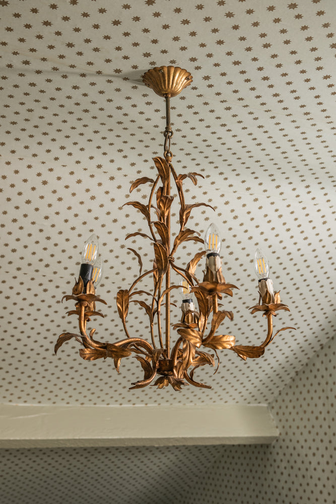 Antique Gold Florentine Italian chandelier