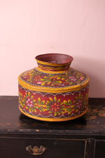 Antique folk floral plant holder