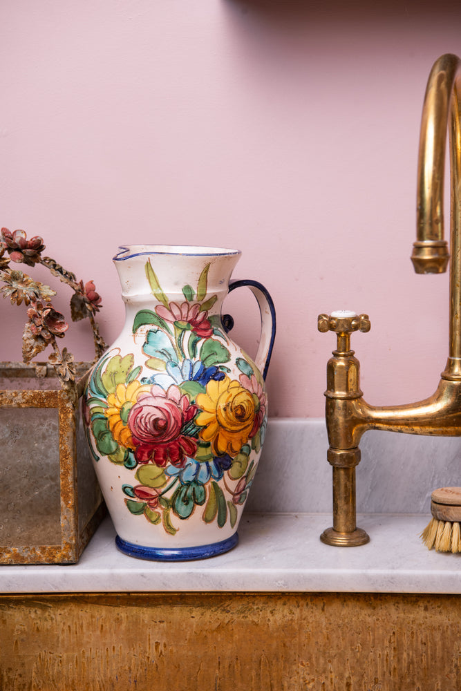Large Antique French Floral jug