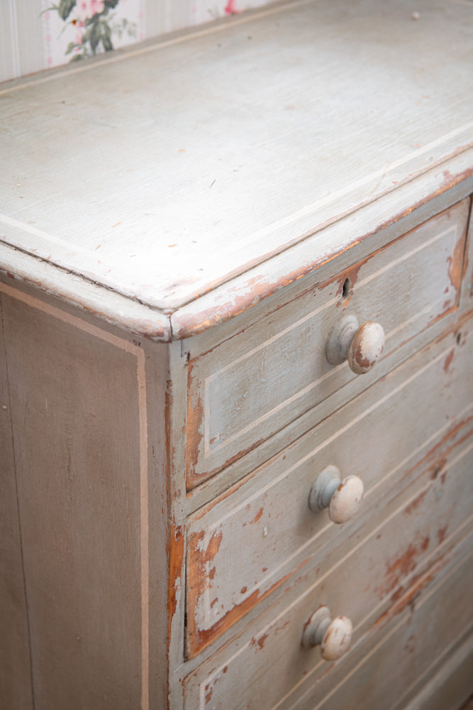 Large antique grey chest of drawers