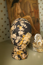 Black floral mannequin head