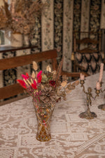 Antique French floral glass vase