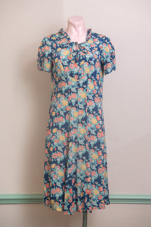 Vintage 30s floral-knee length dress