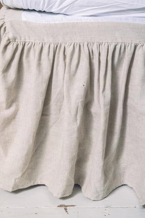 Handmade linen bed skirt