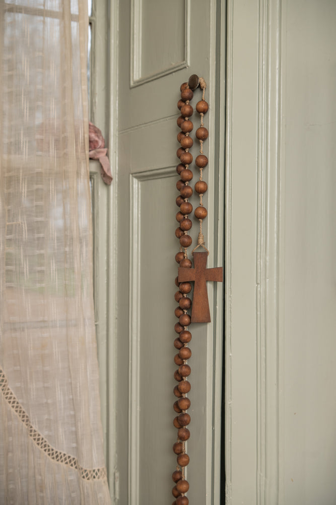 Large French wooden Rosary beads