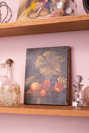 Antique French oil fruit painting