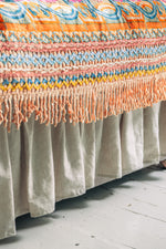 Handmade linen bed skirt