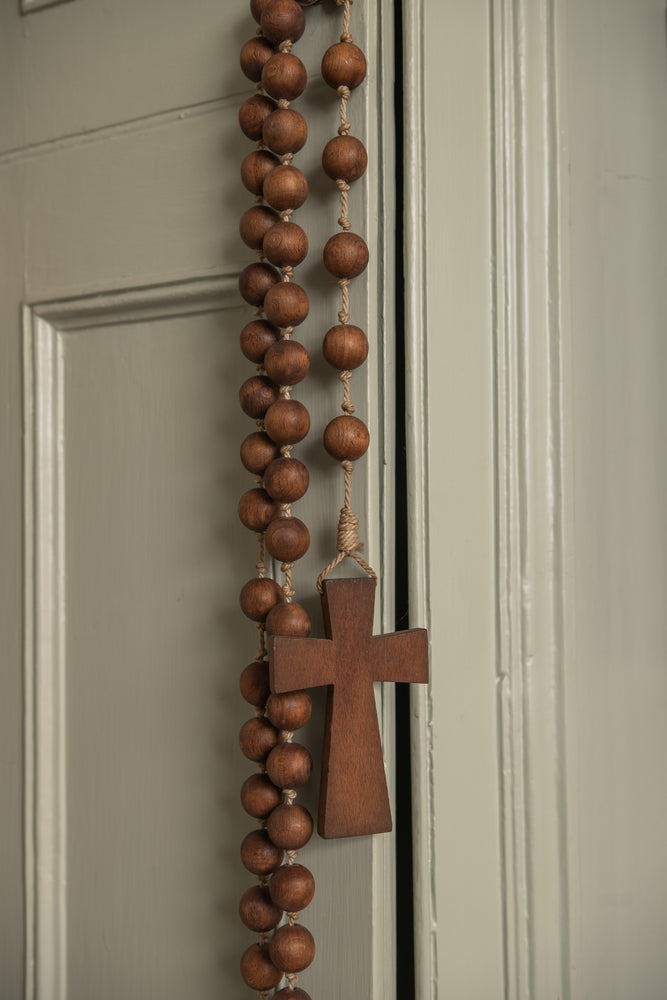 Large French wooden Rosary beads