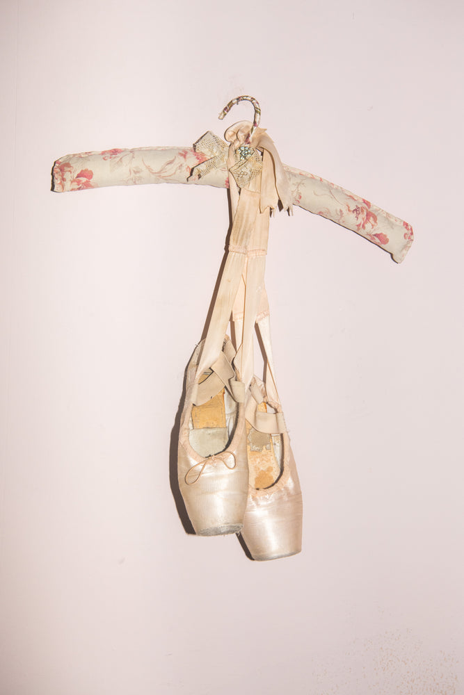 Antique pink point ballet shoes