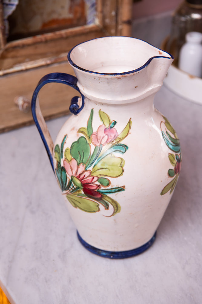 Large Antique French Floral jug