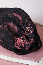 Black and pink lace travel bag