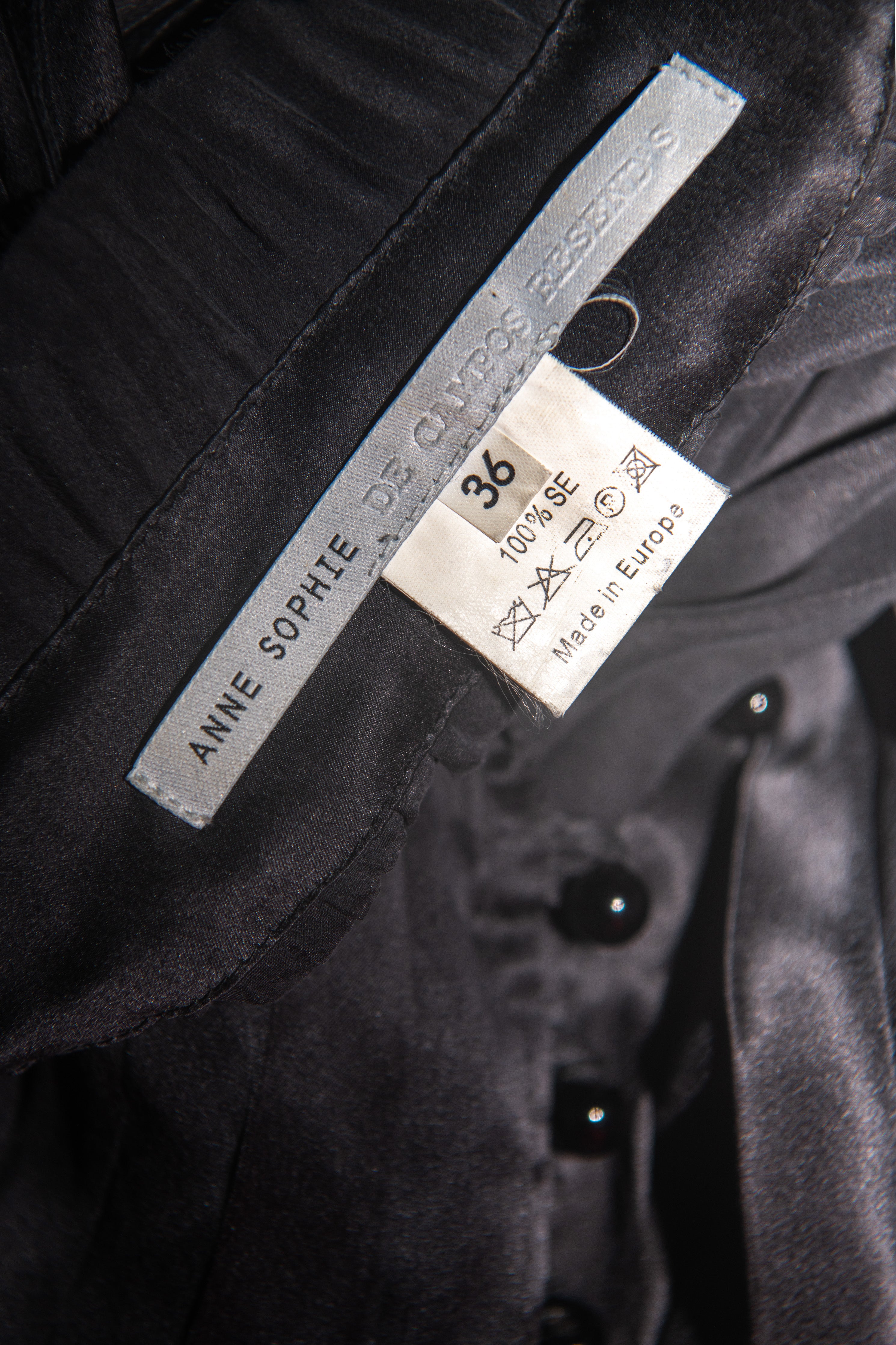 Anne Sophie Black silk button down cape  pearllowe