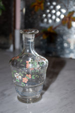 Antique Floral glass decanter