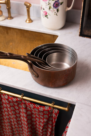 5 x Antique French saucepans