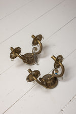 Antique pair of brass lights