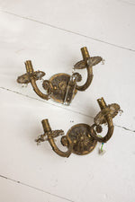 Antique pair of brass lights