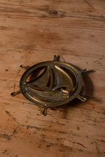 Antique brass ship key holder