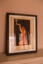 Vintage painting of a Girl in wooden frame