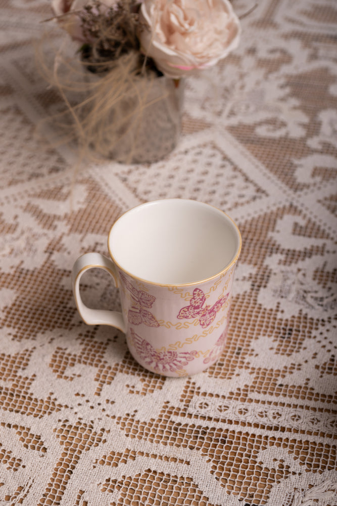 7 x China Mugs with butterflies by Zandra Rhodes for Royal Albert