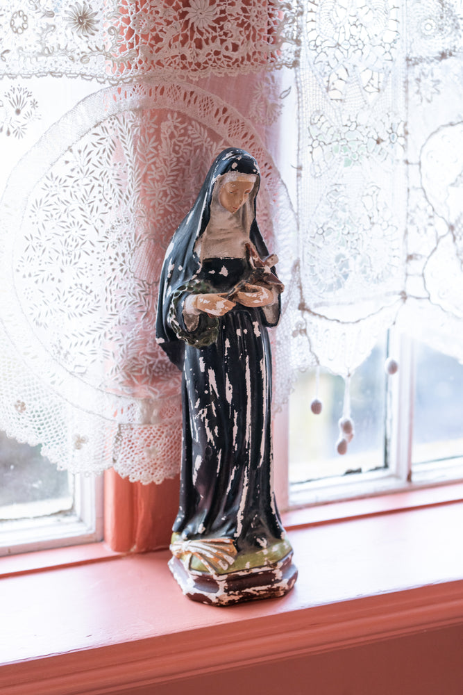 Antique Large Saint Rita Statue