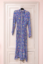 Vintage 1930s floral crepe midi dress