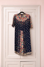 Vintage 1940s floral crepe dress