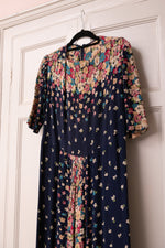 Vintage 1940s floral crepe dress