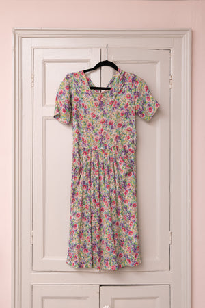 Vintage crepe floral dress