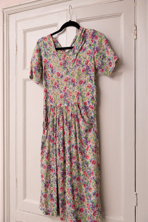 Vintage crepe floral dress