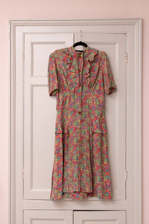 Vintage 1930s floral cotton day dress