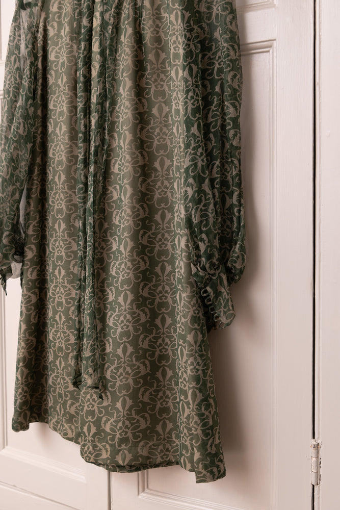 Original Jean Muir Green Chiffon dress