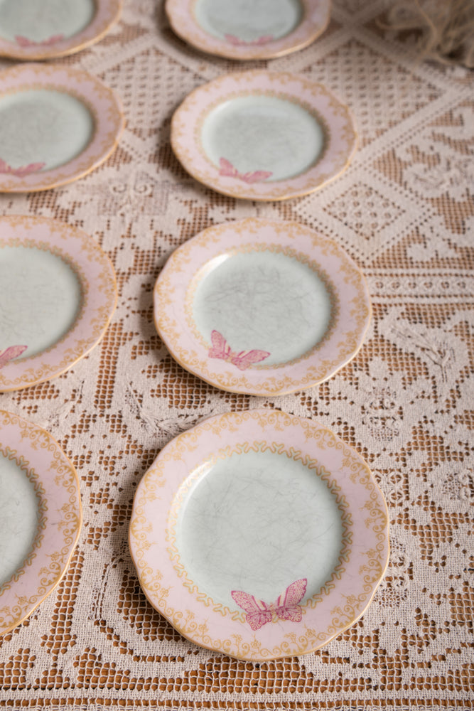 10 x China side plates with butterflies by Zandra Rhodes for Royal Albert