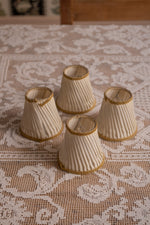 4 x Antique cream lampshades with gold trim