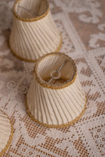 4 x Antique cream lampshades with gold trim