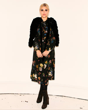 Velvet Ruched Cape