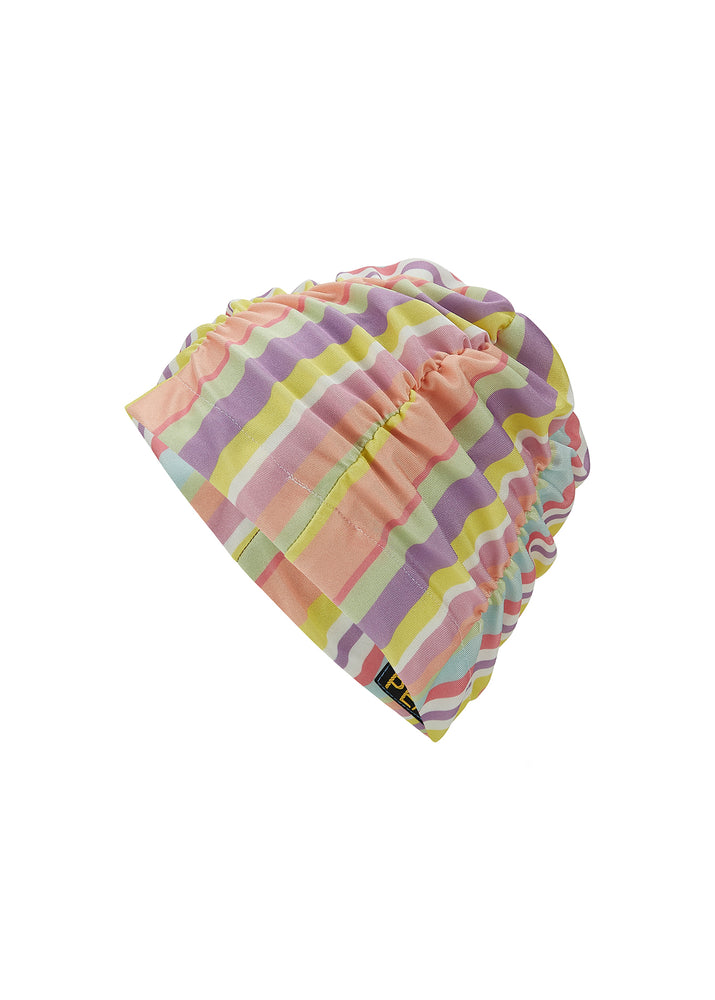Stripe Ruched Swimming Hat