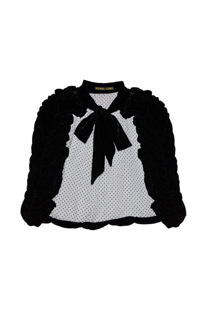Velvet Ruched Cape