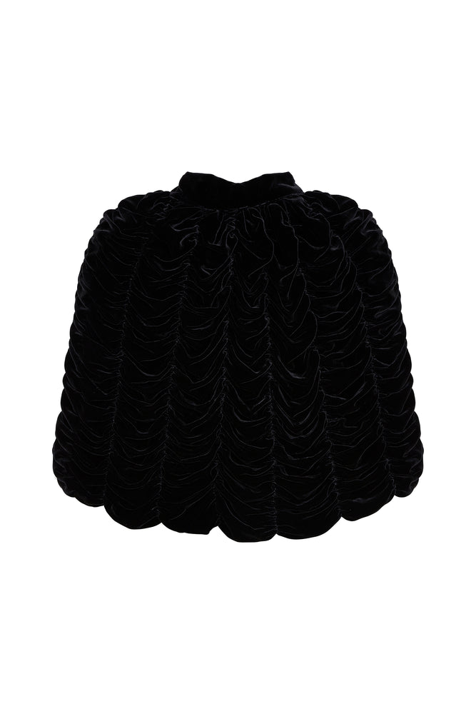 Velvet Ruched Cape