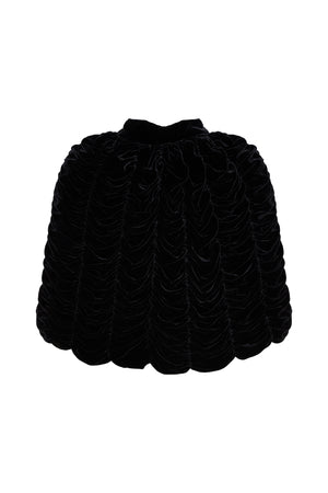 Velvet Ruched Cape
